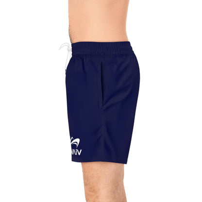 Men's Nautical Navy Mid-Length Swim Shorts