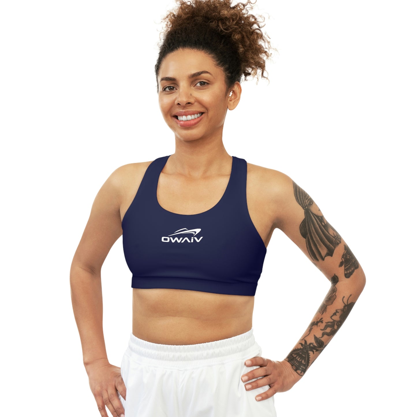 The Seamless Navy Nautical Chic Sports Bra