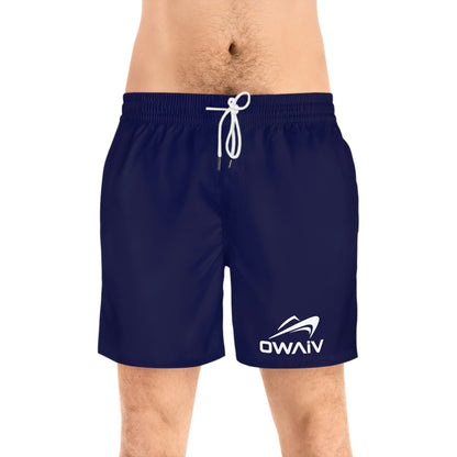 Men's Nautical Navy Mid-Length Swim Shorts