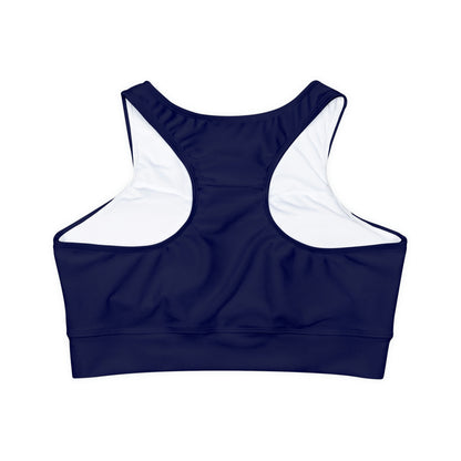 Women's Nautical Navy Sports Bra with Full Lining and Padded Cups